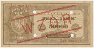 50,000 mkp 1923 - MODEL - A 1234500 / 6789000 - with perforation.