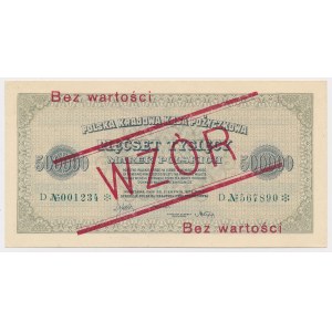 500.000 mkp 1923 - WZÓR - D 001234 / 567890