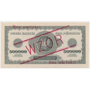 500.000 mkp 1923 - WZÓR - D 001234 / 567890