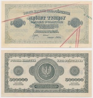 500,000 mkp 1923 - PRINT ERROR - series and number shift and deletions