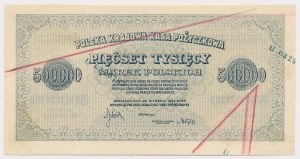 500,000 mkp 1923 - PRINT ERROR - series and number shift and deletions
