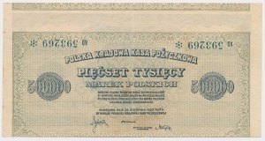 500,000 mkp 1923 - PRINT ERROR - print offset and reversal