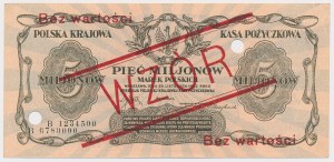 5 millions mkp 1923 - MODEL - B 1234500 / 6789000