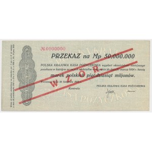Przekaz na 50 mln mkp 1923 - WZÓR - 0000000