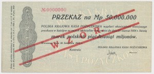 Transfert pour 50 millions de mkp 1923 - MODÈLE - 0000000