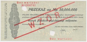 Remittance for 50 million mkp 1923 - MODEL - running numbering