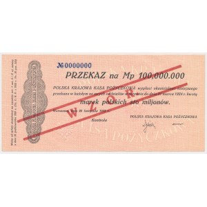 Przekaz na 100 mln mkp 1923 - WZÓR - 0000000
