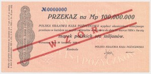 Transfer for 100 million mkp 1923 - MODEL - 0000000