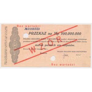 Przekaz na 100 mln mkp 1923 - WZÓR - numeracja bieżąca