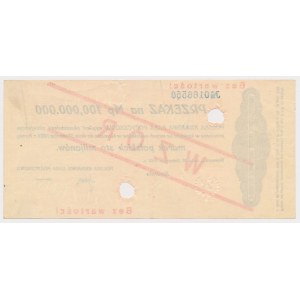 Przekaz na 100 mln mkp 1923 - WZÓR - numeracja bieżąca