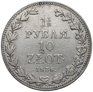 1-1/2 rouble = 10 zloty 1836 MW, Varsovie - SANS tiret