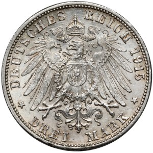 Baden, 3 marki 1915-G, Karlsruhe