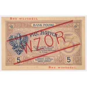 5 złotych 1919 - WZÓR - S.80.A.