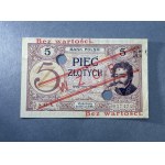 5 złotych 1919 - WZÓR - S.15.A. - duży numerator