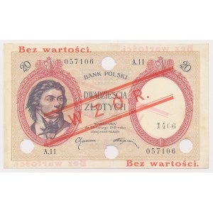 20 złotych 1919 - WZÓR - A.11 - ex.Lucow