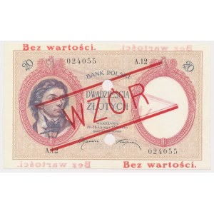 20 złotych 1919 - WZÓR - A.12 - z perforacją