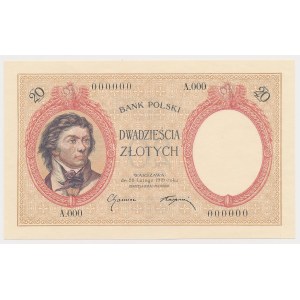 20 złotych 1919 - numeracja zerowa - A.000 000000