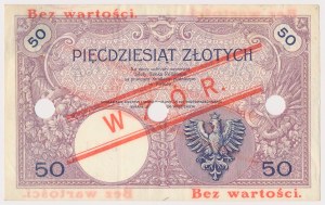 MODÈLE 50 zloty 1919 - A.42 - faible tirage avec perforations