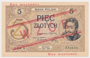 MODEL 5 gold 1924 - II EM. A - without perforation