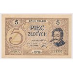 5 złotych 1924 - II EM. C - przesunięcie druku rewersu