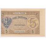 5 złotych 1924 - II EM. C - przesunięcie druku rewersu