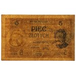 5 złotych 1924 - II EM. C - przesunięcie druku rewersu