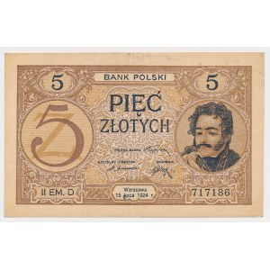 5 złotych 1924 - II EM. D