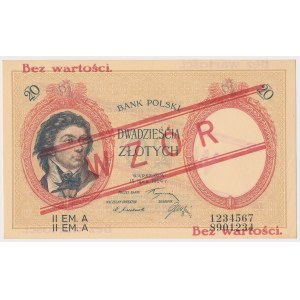 20 złotych 1924 - WZÓR - II EM. A