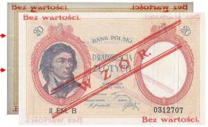 MODÈLE 20 or 1924 - II EM. B - avec numérotation supplémentaire en filigrane [1-6].