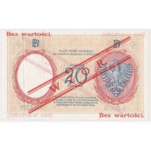 20 złotych 1924 - WZÓR - II EM. B - numer w znaku wodnym na lewym marginesie - 16