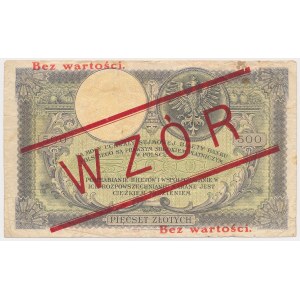 500 złotych 1919 - WZÓR - wysoki nadruk