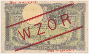 500 złotych 1919 - WZÓR - wysoki nadruk