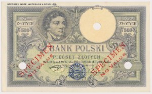 SPECIMEN NO VALUE- 500 PLN 1919