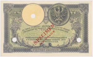 SPECIMEN NO VALUE- 500 PLN 1919
