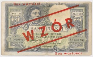 500 złotych 1919 - FAŁSZYWY nadruk wzór