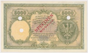 SPÉCIMEN SANS VALEUR - 5 000 PLN 1919