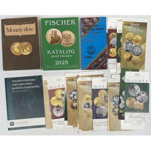 Zestaw literatury i ulotek numizmatycznych