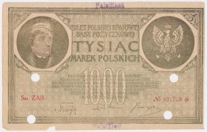 Counterfeit of the period 1,000 zloty May 1919