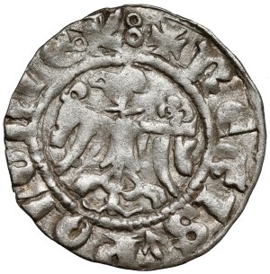 Casimir III le Grand, demi-penny (quarto) Cracovie - type VI
