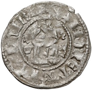 Casimir III le Grand, demi-penny (quarto) Cracovie - type V