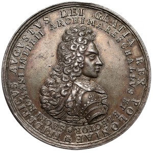 August II Mocny, Medal koronacyjny 1697 z Polakami krwią połączony