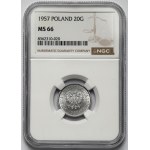 20 groszy 1957 - wąska data - rzadkie