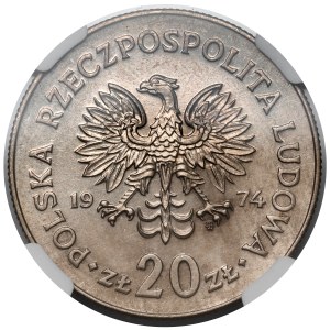 Próba MIEDZIONIKIEL 20 złotych 1974 Nowotko