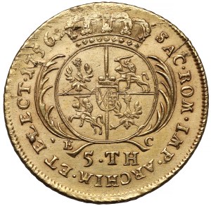 August III Sas, 5 thalers 1756 EC - war issue