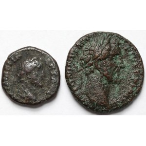 Antoninus Pius (138-161 n.e.) As i Brąz prowincjonalny - zestaw (2szt)