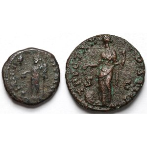 Antoninus Pius (138-161 n.e.) As i Brąz prowincjonalny - zestaw (2szt)