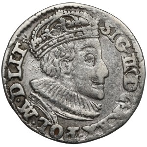 Zygmunt III Waza, Trojak Olkusz 1590 - Lewart w ozdobnej