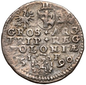 Sigismond III Vasa, Trojak Olkusz 1590 - Lewart en décoratif