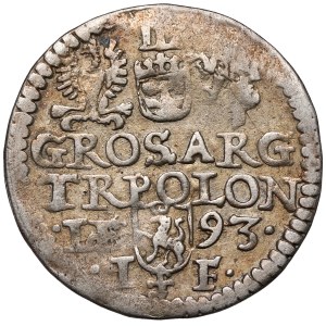 Zygmunt III Waza, Trojak Olkusz 1593 - znak pod Lewartem