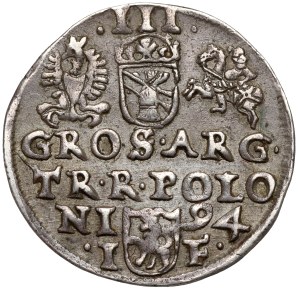 Sigismond III Vasa, Trojak Olkusz 1594 - grand couronné